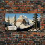 Mount Massive, Rocky Mountains, Travel Poster Wall Art, Framed Canvas Print, American Mountains, Mountain Landscape Painting