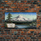 Mount Shasta, Mountains of California, Travel Poster Wall Art, Framed Canvas Print, American Mountains, Mountain Landscape Painting