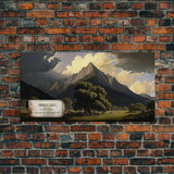 Mount Yale, Mountains of Colorado, Travel Poster Wall Art, Framed Canvas Print, American Mountains, Mountain Landscape Painting