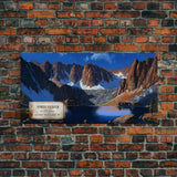 North Palisade, Mountains of California, Travel Poster Wall Art, Framed Canvas Print, American Mountains, Mountain Landscape Painting