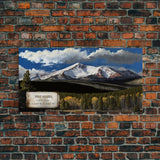 West Spanish Peak, Travel Poster Wall Art, Framed Canvas Print, American Mountains, Mountain Landscape Painting, Rocky Mountains Art