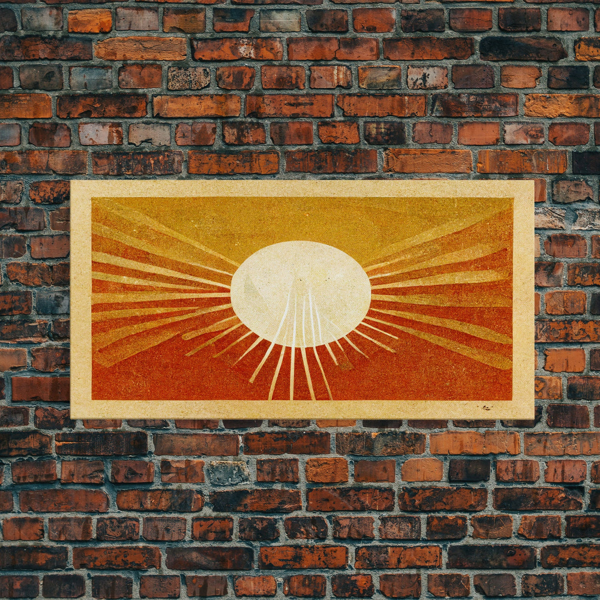 Abstract Midcentury Modern Sunburst, Canvas Print, Art Deco Style wall art, sun with sun rays, sun burst, boho style, ready to hang