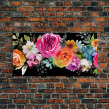 Abstract Flower Wall Decor, Floral Wall Art, Nature Wall Decor, Panoramic Wall Decor, Canvas Print, Wall Art, Framed Canvas Art