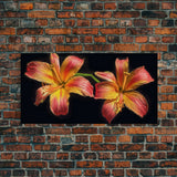 Tropical Hibiscus Flowers Wall Decor, Floral Wall Art, Nature Print, Panoramic Wall Decor, Canvas Print, Wall Art, Framed Canvas Art