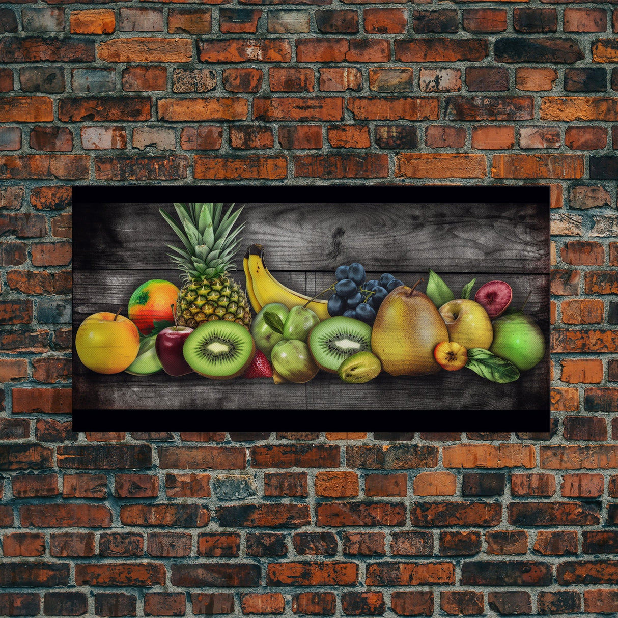 Fruits Wall Art, Food Wall Decor, Farmhouse Wall Decor, Kitchen Wall Art, Panoramic Wall Decor, Canvas Print, Wall Art, Framed Canvas Art