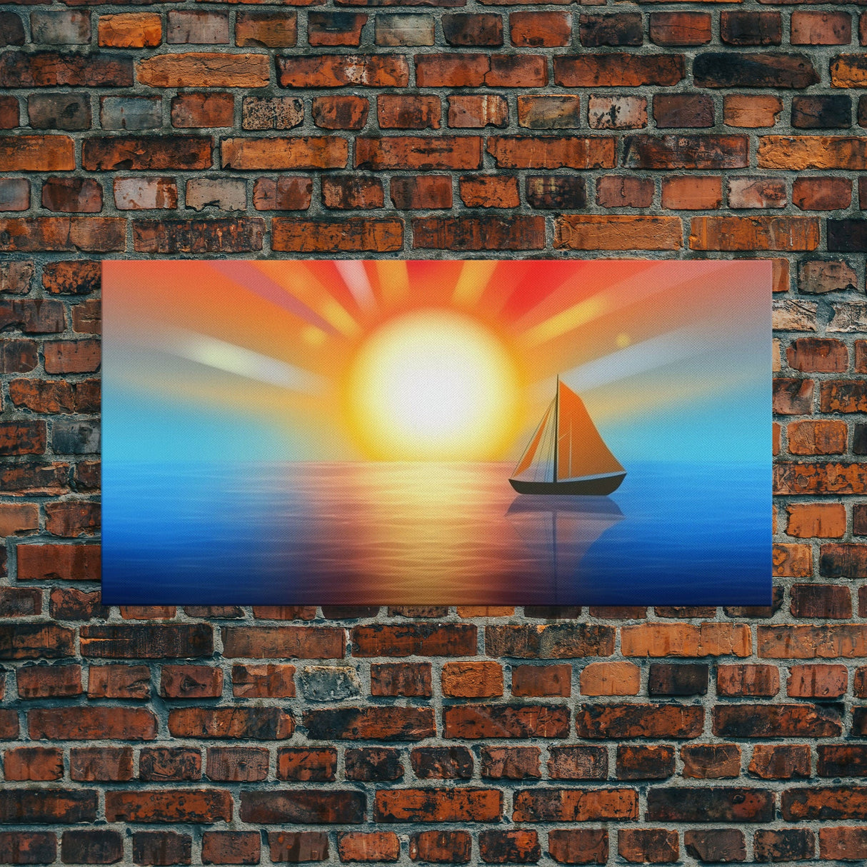 Seascape Wall Art, Sunset Wall Decor, Sailboat Wall Decor, Nature Wall Art, Panoramic Wall Decor, Canvas Print, Wall Art, Framed Canvas Art