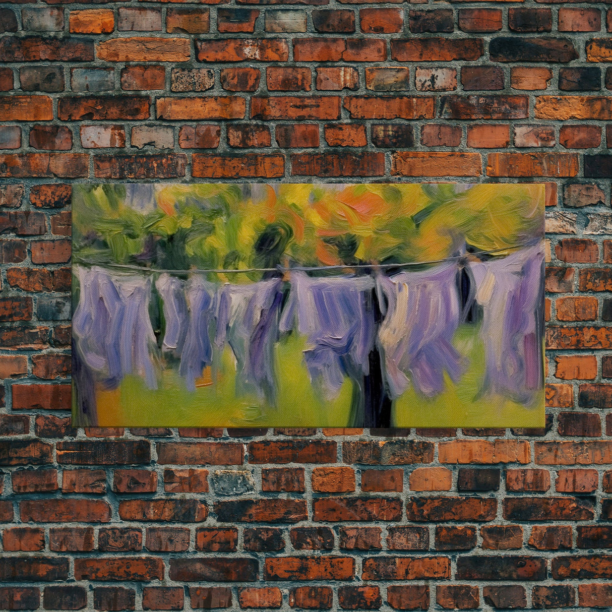 Oil Painting Laundry Wall Art, Laundry Wall Decor, Laundry Room Art, Panoramic Wall Decor, Canvas Print, Wall Art, Framed Canvas Art