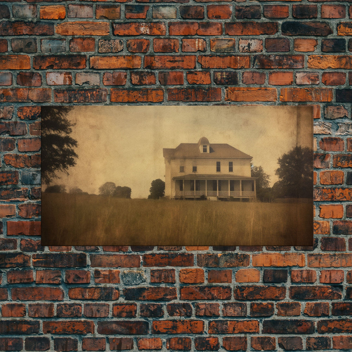 Old Farm House Wall Decor, Abandoned House Wall Decor, Rural Wall Decor, Panoramic Wall Decor, Canvas Print, Wall Art, Framed Canvas Art