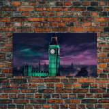 Big Ben Wall Art, London Landscape, Cityscape Wall Art, England Wall Decor, Panoramic Wall Decor, Canvas Print, Wall Art, Framed Canvas Art