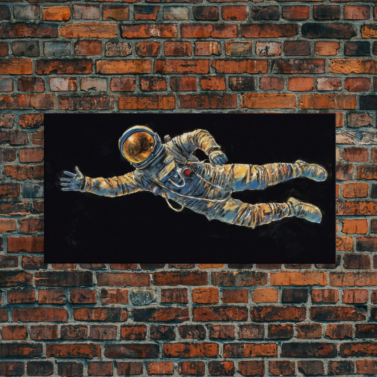 Astronaut Wall Decor, Space Suit Wall Art, Minimalist Wall Art, Panoramic Wall Decor, Canvas Print, Wall Art, Framed Canvas Art