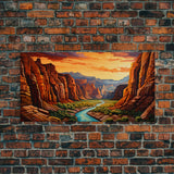 Canyon Wall Art, River Wall Print, Panoramic Art, Wall Art, Canvas Art, Landscape Art, Gift For Him, Rustic Wall Decor, Teen Boy Wall Art