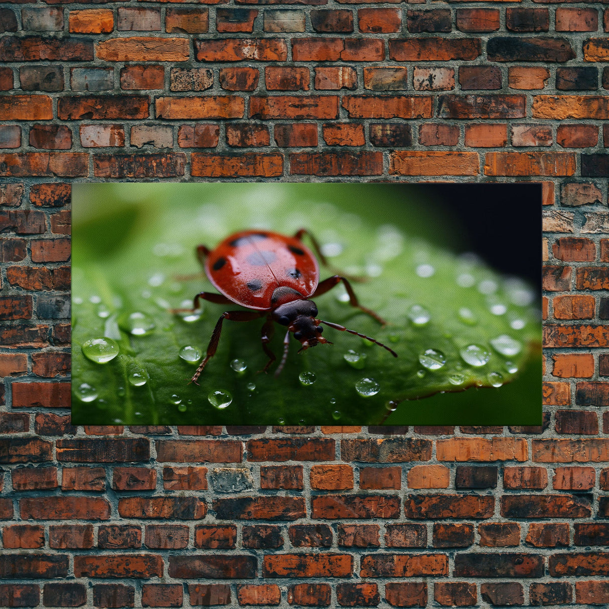 Insect Art, Nature Wall Art, Ladybug, Panoramic Art, Wall Art, Canvas Art, Landscape Art, Unique Gift, Home Office Art, Wall Hanging