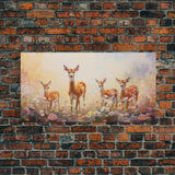 Deer Wall Art, Deer Art Print, Animal Wall Art, Panoramic Art, Wall Art, Canvas Art, Landscape Art, Southern Wall Art, Farmhouse Wall Decor