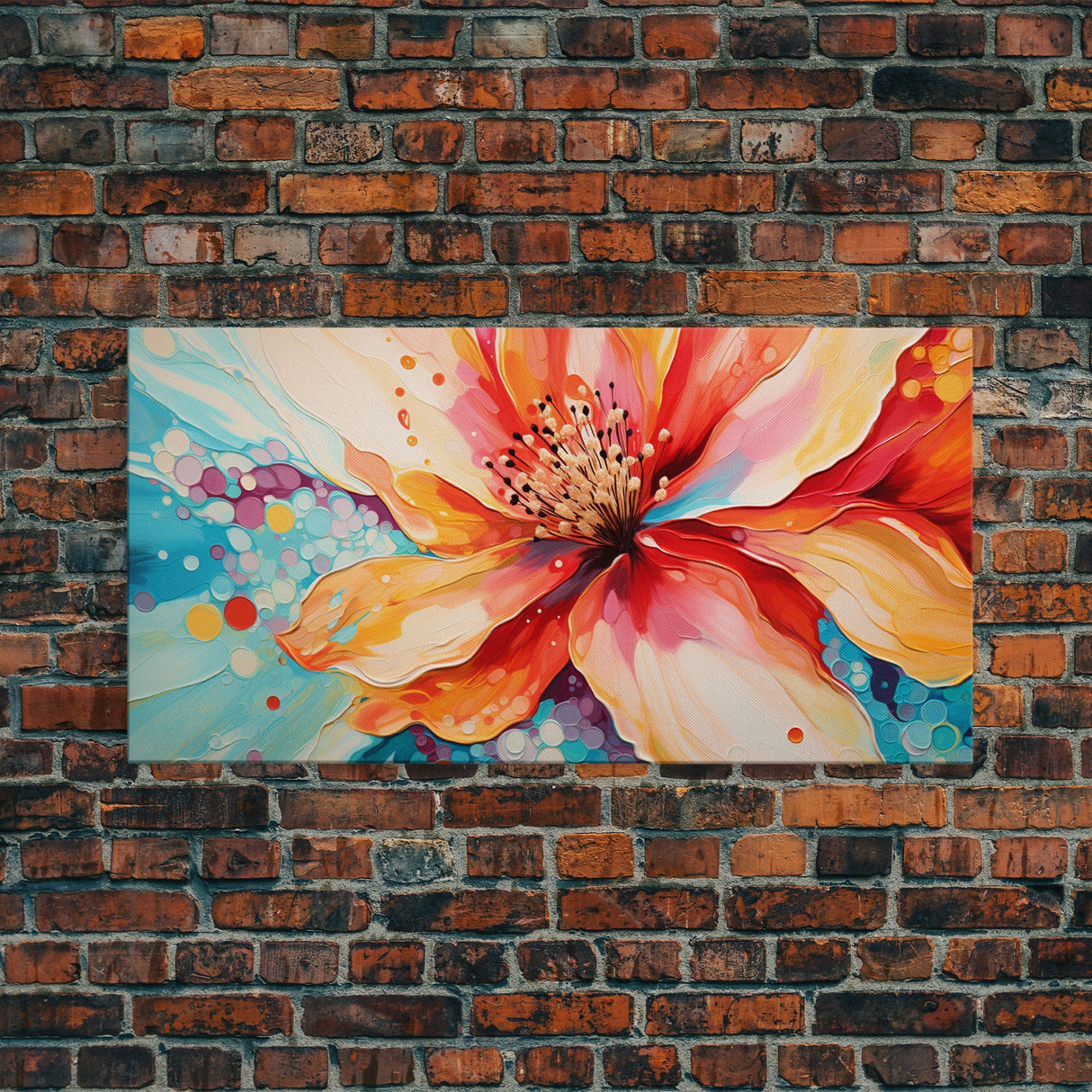 Hibiscus Wall Art, Tropical Flower Print, Pink Flower, Panoramic Art, Wall Art, Canvas Art, Landscape Art, Boho Wall Art, Rustic Wall Decor