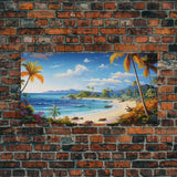 Beach Wall Art, Ocean Wall Art, Nautical Print, Tropical Art, Panoramic Art, Wall Art, Canvas Art, Landscape Art, Beach House Wall Art