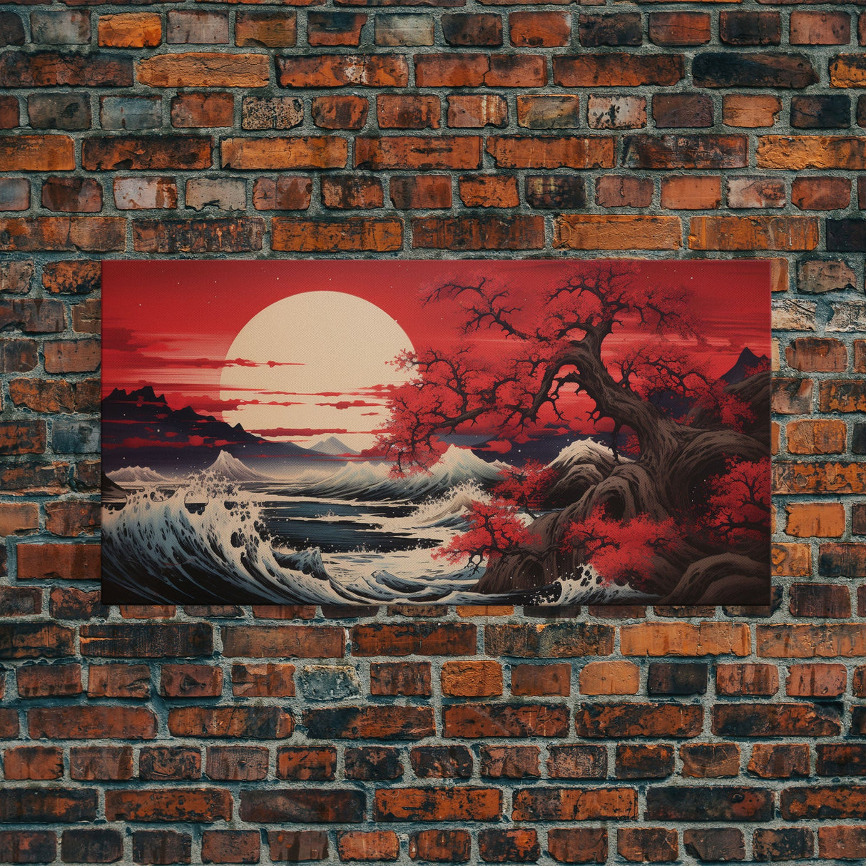 Sun Art, Japanese Wall Art, Japanese Landscape, Panoramic Art, Wall Art, Canvas Art, Landscape Art, Bedroom Prints, Entryway Prints, Office