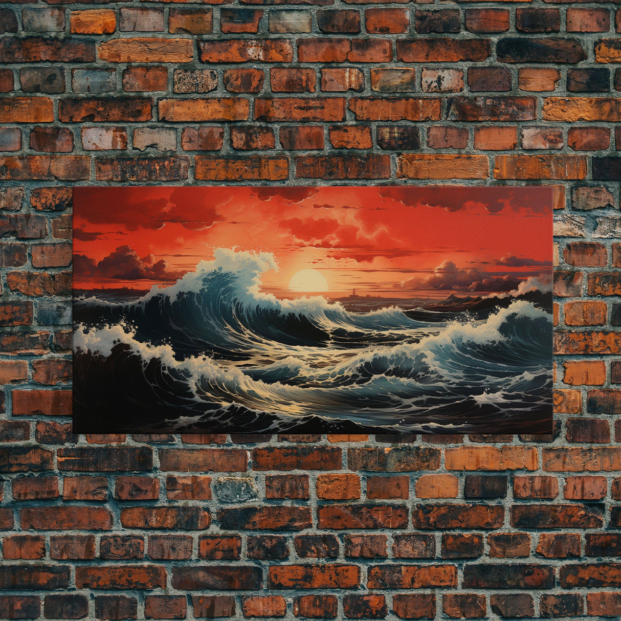 Sunset Wall Art, Ocean Art Print, Seascape Wall Art, Panoramic Art, Wall Art, Canvas Art, Landscape Art, Wedding Gift, Apartment Wall Art