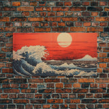 Sunset Print, Ocean Wave Wall Art, Seascape Art, Wave Wall Art, Panoramic Art, Wall Art, Canvas Art, Landscape Art, Southern Wall Art, Print