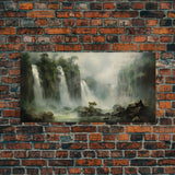 Waterfall, Nature Wall Art, River Wall Art, Jungle Wall Art Panoramic Art, Wall Art, Canvas Art, Landscape Art, Landscape Print, Client Gift