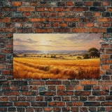 Wheat Wall Art, Countryside Wall Art, Wheat Field, Panoramic Art, Wall Art, Canvas Art, Landscape Art, Landscape Print, Camper Wall Decor