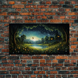 Enchanted Forest, Wildflower Meadow, Butterfly Art, Panoramic Art, Wall Art, Canvas Art, Landscape Art, Landscape Print, Nursery Wall Art