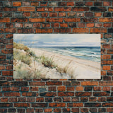 Framed Ocean Art, Beach Wall Art, Canvas Print, Framed Wall Art, Living Room Wall Decor, Abstract Landscape Art, Beach Painting