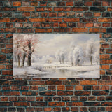 Winter Landscape, Lake Wall Art, Winter Wonderland, Panoramic Landscape, Wall Art, Canvas Wall Art, Landscape Art Print, Lakehouse Gift