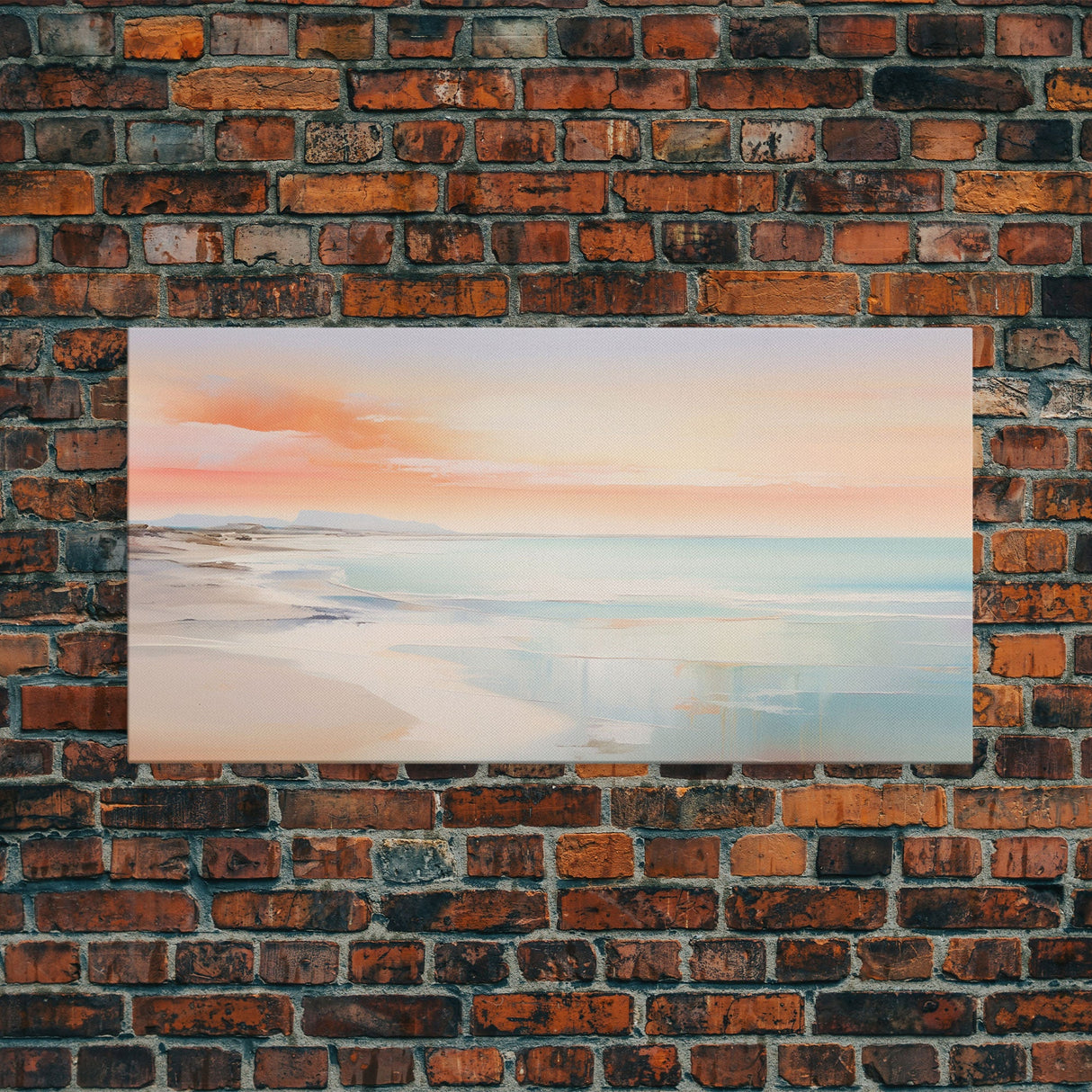 Seascape Art, Beach Art Print, Pink Sky Print, Panoramic Art, Wall Art, Canvas Art, Landscape Art Print, Gift For Couples, Family Home Décor