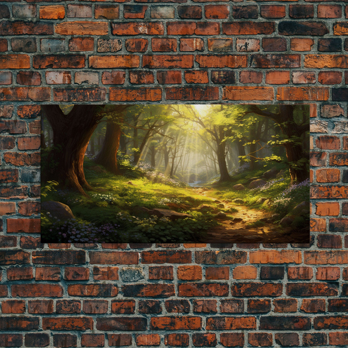 Forest Wall Art, Trees Art Print, Enchanted Forest, Panoramic Art, Wall Art, Canvas Art, Landscape Art Print, Game Room Décor, Cozy Gift