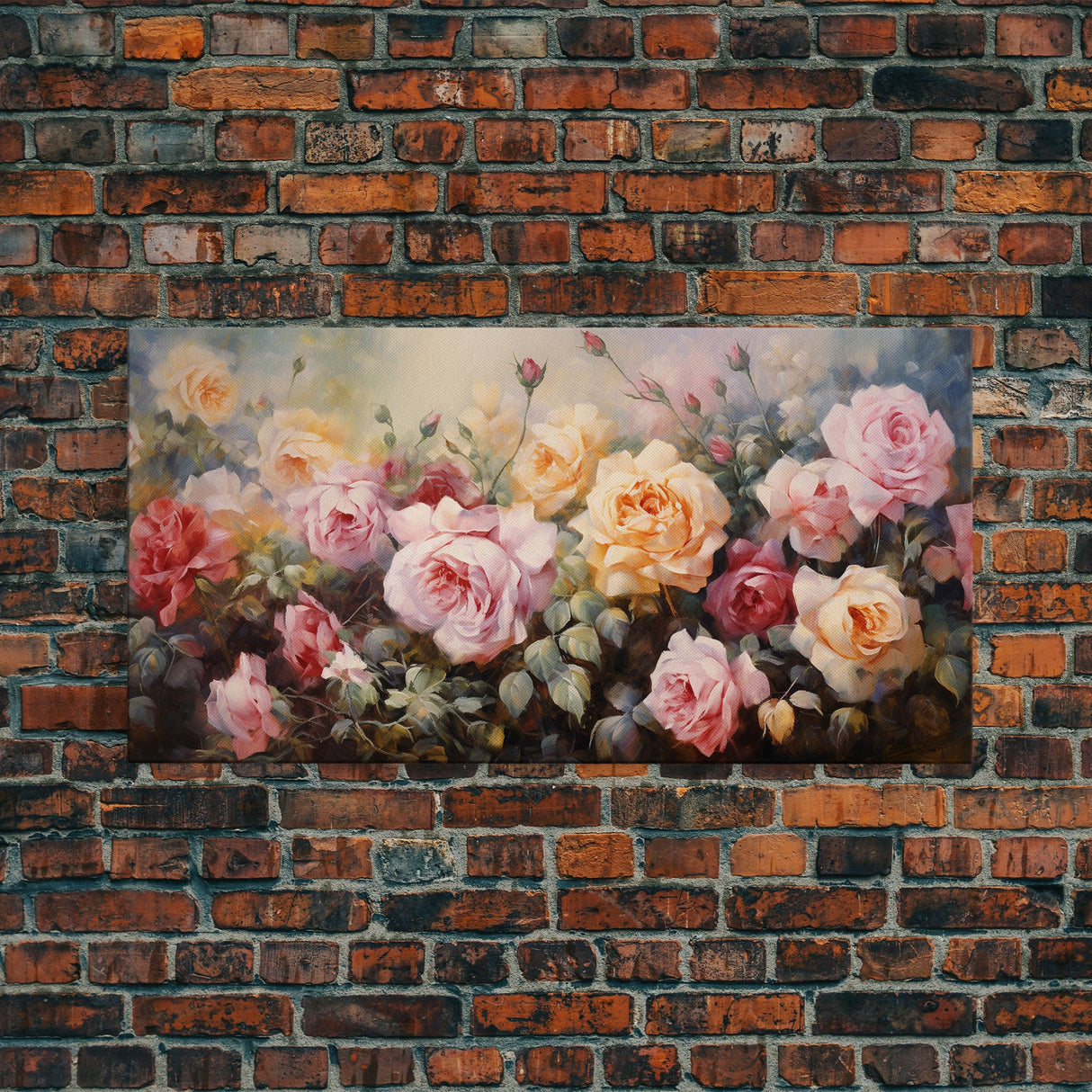 Roses Wall Art, Floral Art Print, Botanical Wall Art, Panoramic Art, Wall Art, Canvas Art, Landscape Art, Home Decor Prints, Office Wall Art