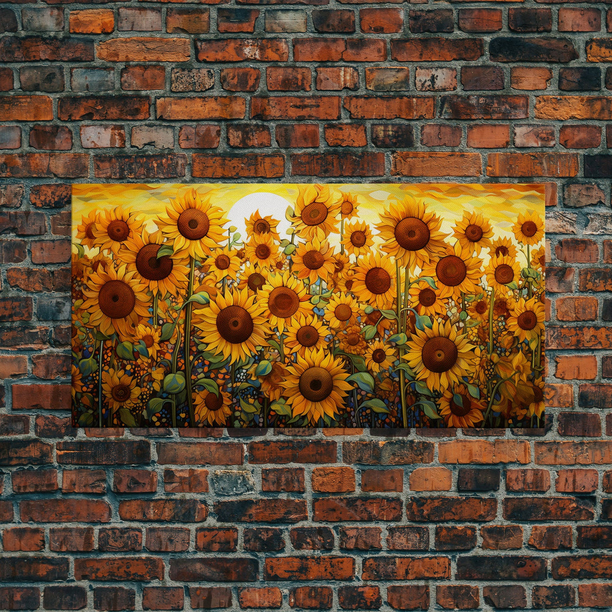 Sunflowers Wall Art, Yellow Flower Art, Field Of Flowers, Panoramic Art, Wall Art, Canvas Art, Landscape Art, Business Gift, Southern Decor