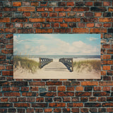 The Boardwalk Framed Canvas Print - Unique Beach Art - South Florida Photography Print - Florida Beaches - Beachhouse Decor Wall Art