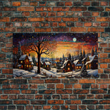 Winter Wonderland Abstract Christmas Art - Framed Canvas Print - Holiday Wall Art - Winter Decor - Winter Centerpiece Art