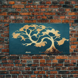 Japanese Bonsai Tree Abstract Art, ready to hang canvas print, cool unique wall decor, framed wall art, Living Room Wall Decor