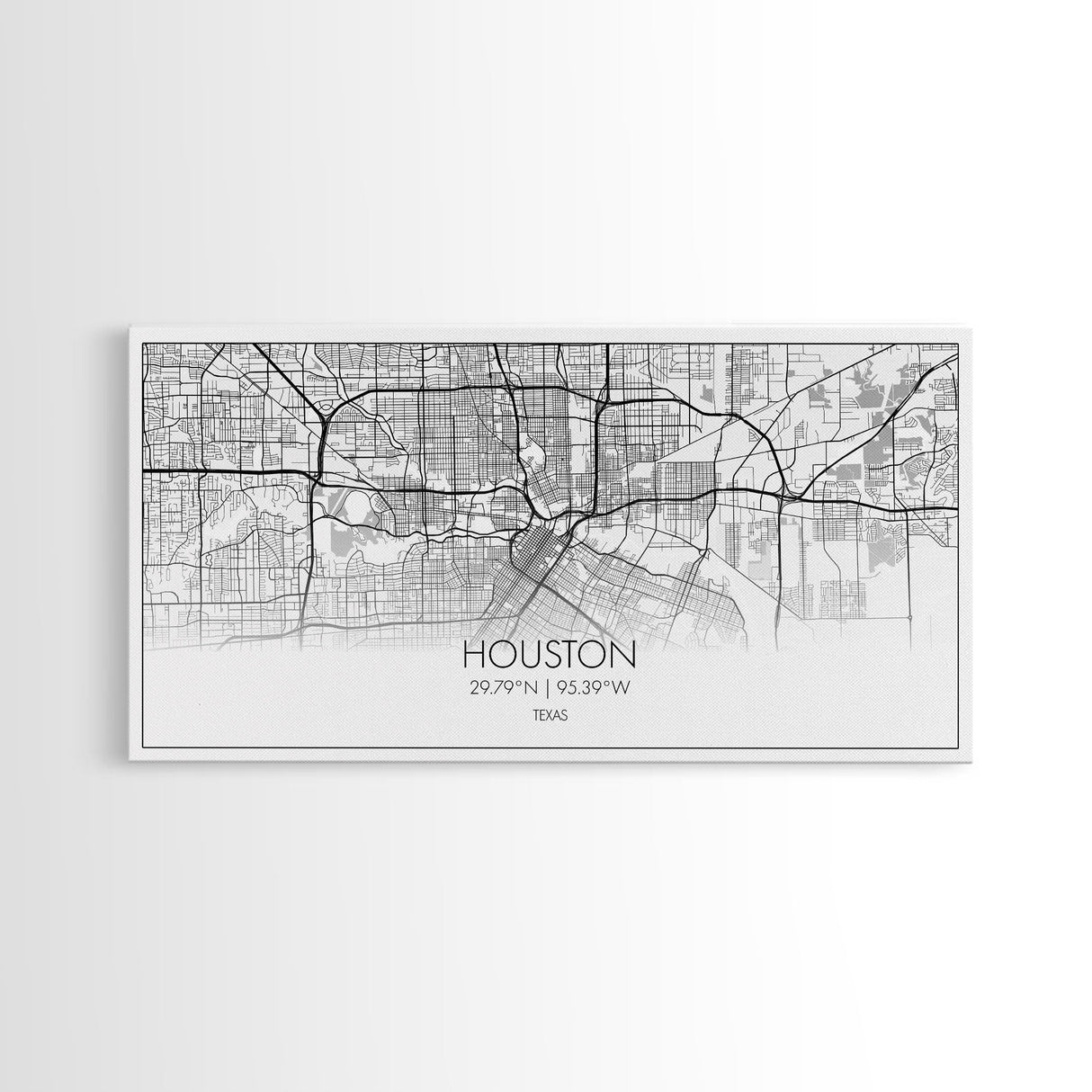 Houston City Map, Texas Map, Map Art, Modern Art, Wall Art, Canvas Art, Western Wall Art, Country Décor, Texas Wall Art, Anniversary Gift