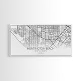 Huntington Beach City Map, California Map, Map Art, Modern Art, Wall Art, Canvas Art, Coastal Wall Art, Ocean Wall Art, Travel Gifts For Men