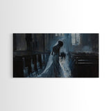 The Ghostly Pride, Framed Canvas Print, Dark Academia Oil Painting, Victorian Style Halloween Art