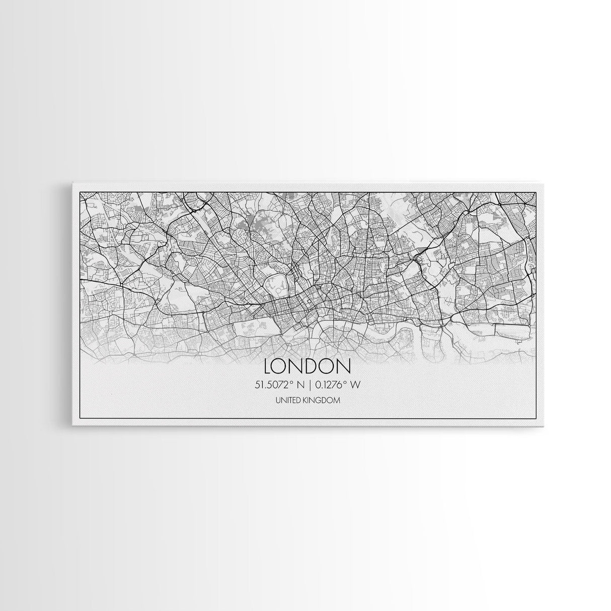 London City Map, England Map, Map Art, Modern Art, Wall Art, Canvas Art, Dorm Room Décor, Beach House Art, Travel Lover Gift, Home Décor