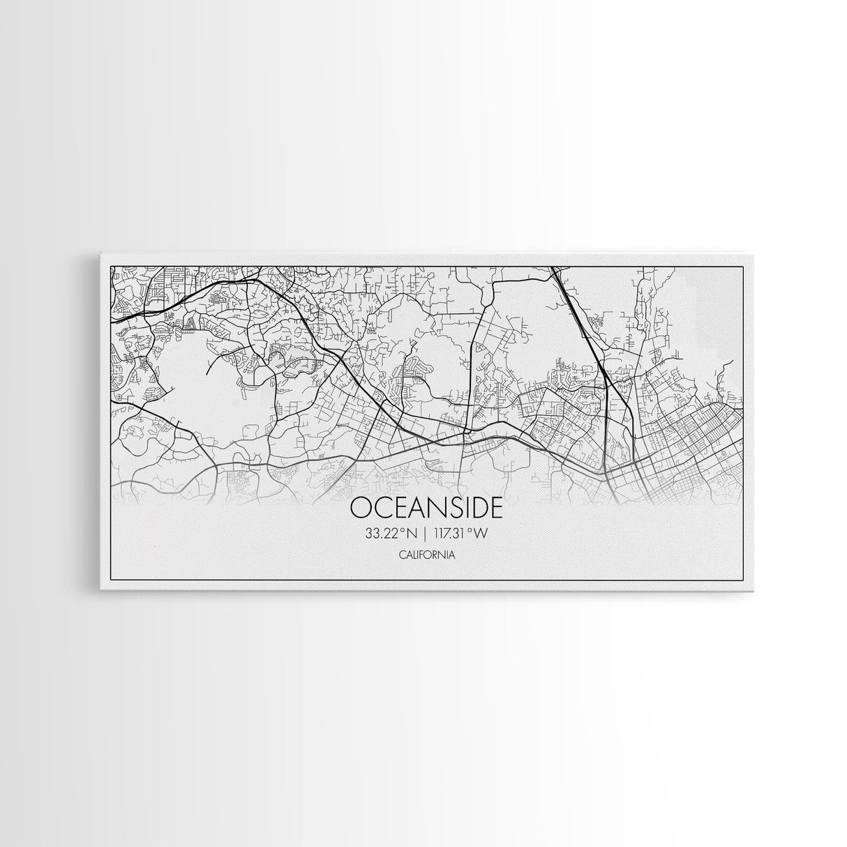 Oceanside City Map, California Art, Map Print, Minimalist Wall Art, Wall Art, Canvas Art, Beach House Wall Art, Landscape Wall Art, Prints