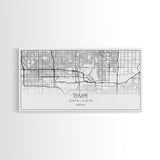 Tempe City Map, Arizona Art, Map Print, Modern Wall Art, Wall Art, Canvas Art, Entryway Prints, Retirement Gifts, Panoramic Art, Room Décor