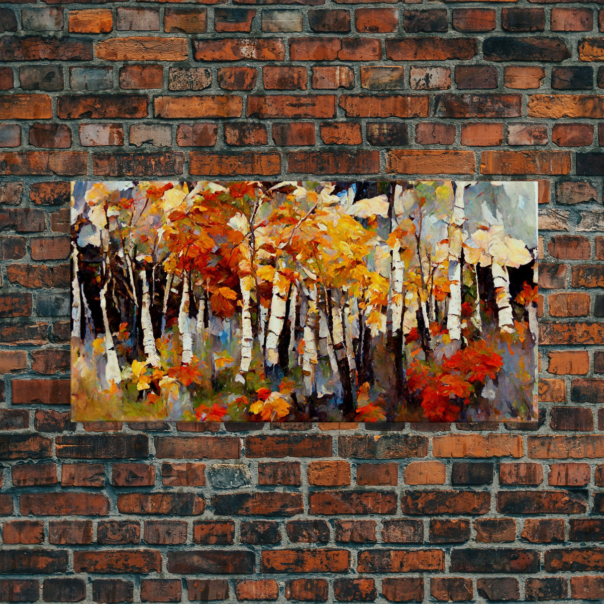 Large Birch Trees Canvas Print Boho Wall Decor Autumn Birch Forest Landscape Art Silver Birch Trees Wall Decor Abstract Wall Art Fall