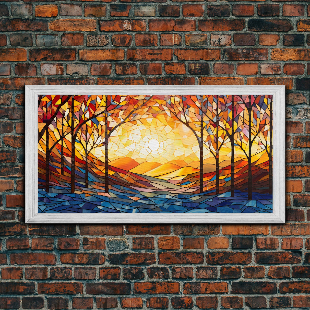 Abstract Art Print, Botanical Art, Sunset Wall Art, Vibrant Art, Autumn Print, Fall Wall Art, Canvas Art Print, Wall Hanging, Panoramic Art