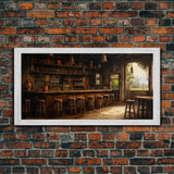 Saloon Wall Art, Western Wall Art, Prohibition Wall Art, Canvas Print, Wall Hanging, Panoramic Art, Home Bar Decor, Gift For Friend