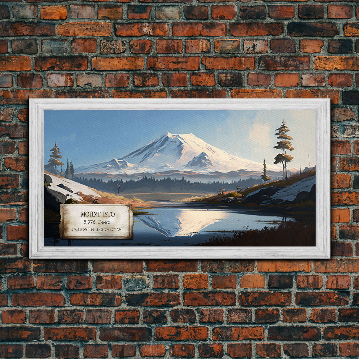 Mount Isto, Mountains of Alaska, Travel Poster Wall Art, Framed Canvas Print, American Mountains, Mountain Landscape Painting