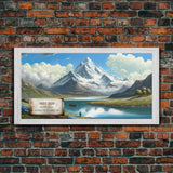 Mount Saint Elias, Yukon Mountains, Travel Poster Wall Art, Framed Canvas Print, American Mountains, Mountain Landscape Painting