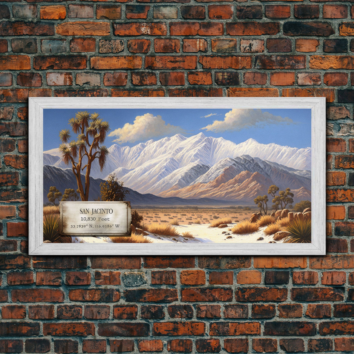 Mount San Jacinto, Travel Poster Wall Art, Framed Canvas Print, American Mountains, Mountain Landscape Painting, Mountains of California