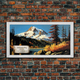 Vermilion Peak, Travel Poster Wall Art, Framed Canvas Print, American Mountains, Mountain Landscape Painting, Mountains of Colorado