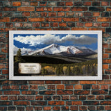 West Spanish Peak, Travel Poster Wall Art, Framed Canvas Print, American Mountains, Mountain Landscape Painting, Rocky Mountains Art