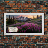 Mount Rainier, Travel Poster Wall Art, Framed Canvas Print, American Mountains, Mountain Landscape Painting, Washington State Art