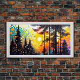 Pines Art, Framed Canvas Print, Pines Landscape, Abstract Art, Seven Pines, Pine Tree Painting, Canvas Art, Pine Tree Canvas